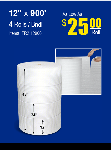 Shipping Supplies > Foam > Foam Rolls