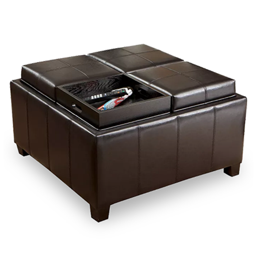 Square Ottoman with Tray