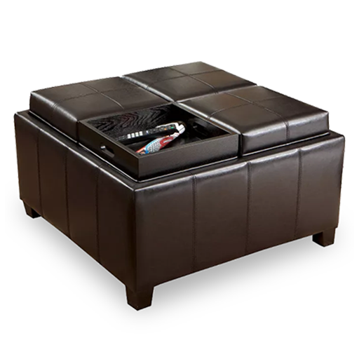 Squre ottoman with tray