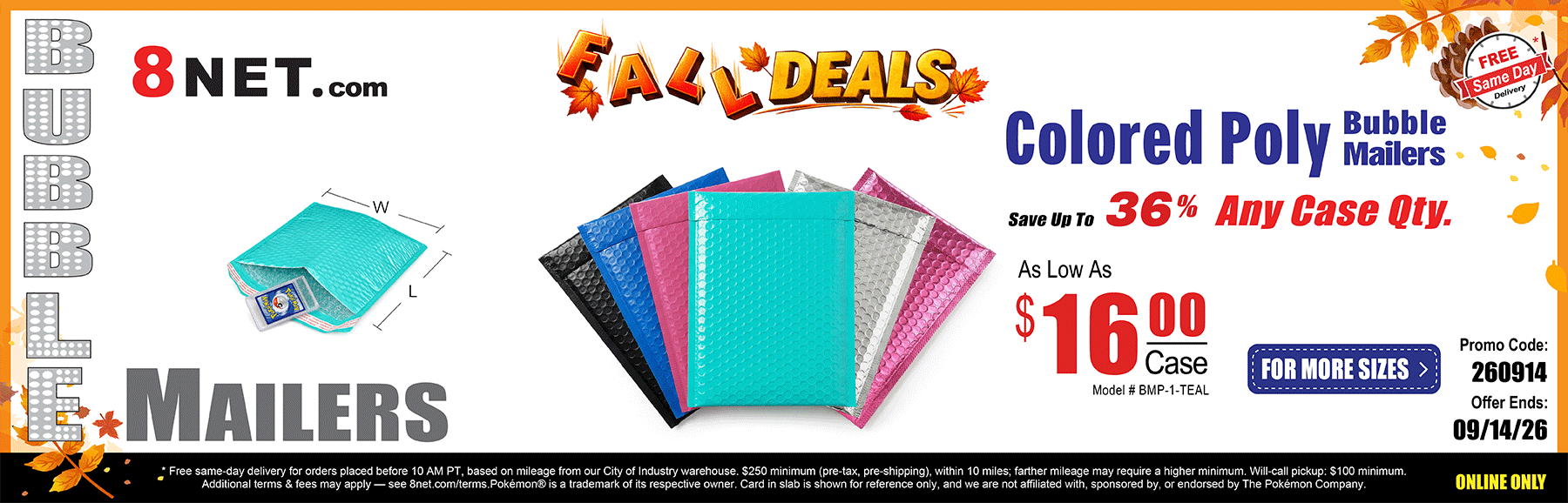 https://www.8net.com/shipping-supply/self-seal-mailers/bubble-mailers-all/color-poly-bubble-mailer.html